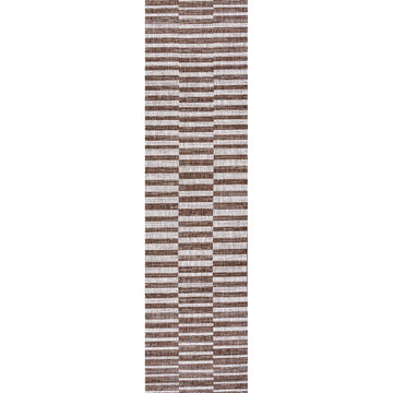 Sukie Modern Offset Stripe Indoor/outdoor Area Rug